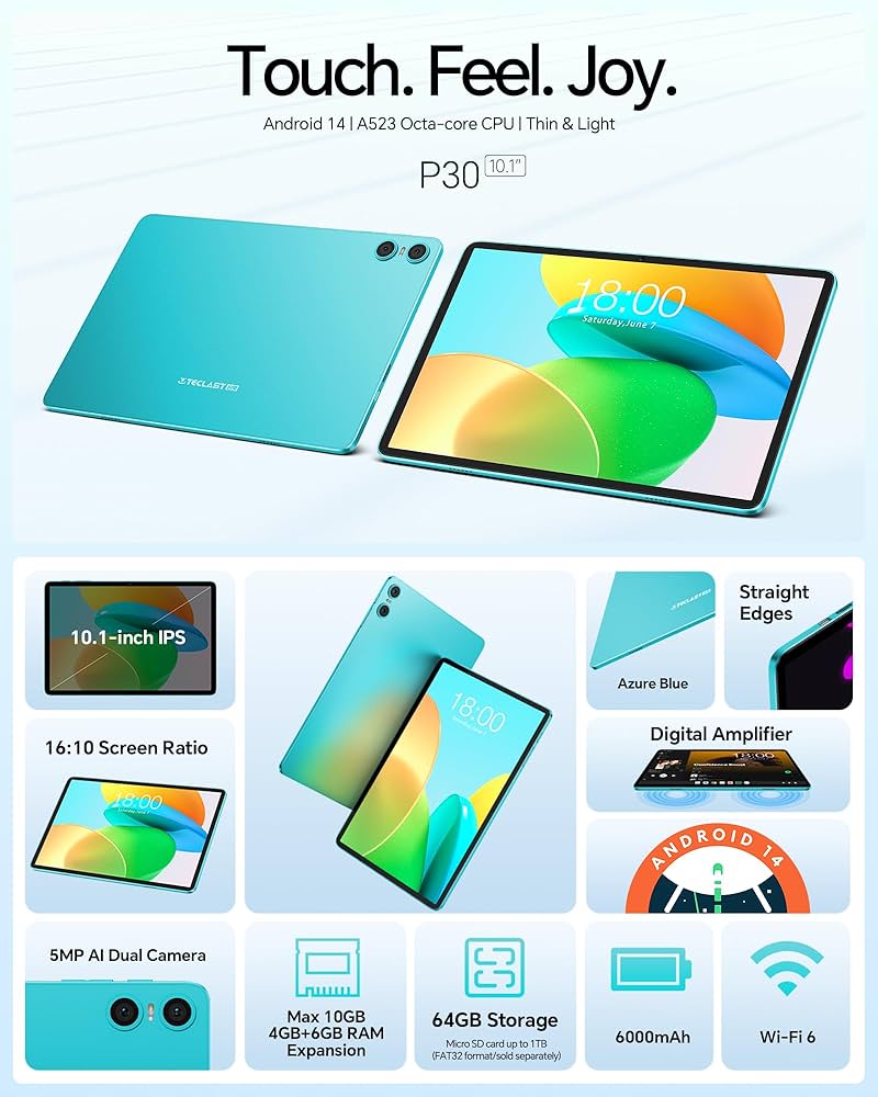 Android 14タブレット　TECLAST P30 Amazon.co.jp: 【Android 14 タブレット 10インチ】TECLAST P30